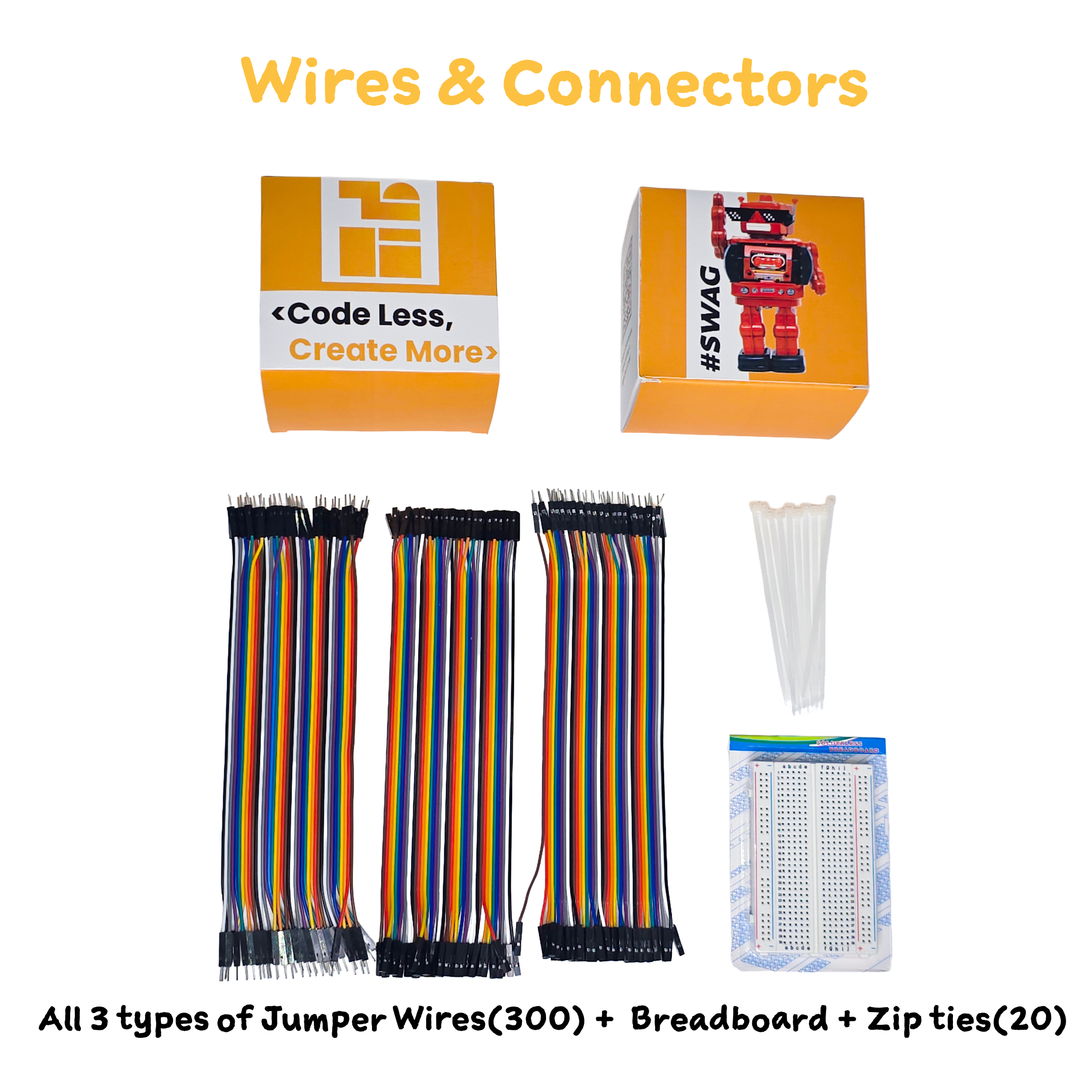 Jumper Wires & Bread Board Combo For Robotics : DoNoCode