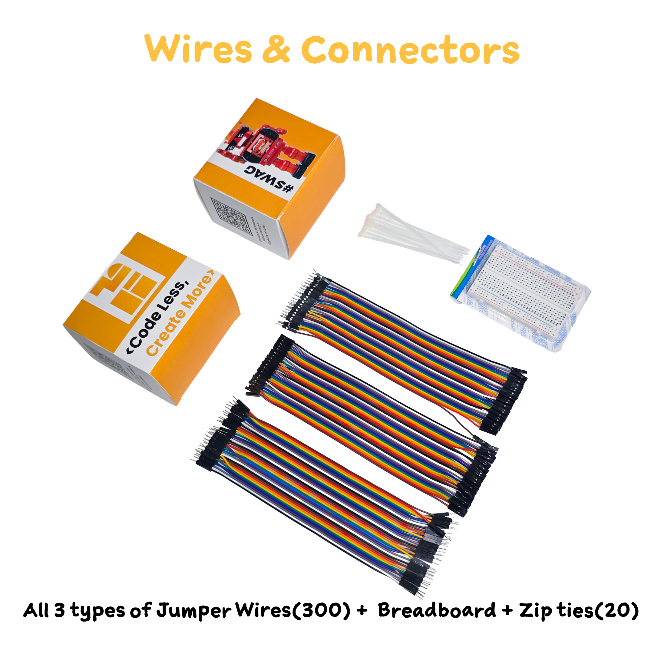 Jumper Wires & Bread Board Combo For Robotics : DoNoCode